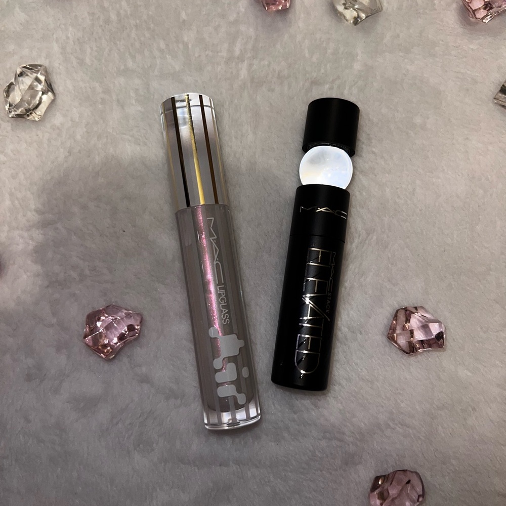 MAC lip glass and mini mac stack mascara